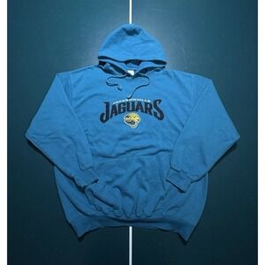 Vintage Jacksonville Jaguars Hoodie Sweatshirt Size 2XL Blue Embroidered NFL